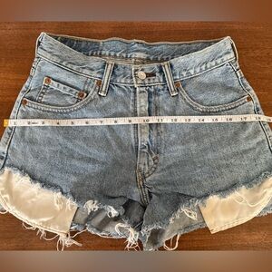 Levi's Light Blue Frayed Jean Shorts